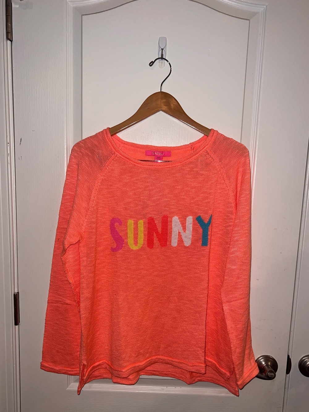 Lilly Pulitzer Danette Sweater Sunny Sz XL Papaya Punch Sunny Intarsia